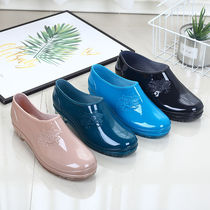 Spring and summer rain shoes womens fashion low-help Yuanbao water boots short tube kitchen non-slip water shoes shallow work shoe rubber shoe cover