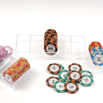 Transparent acrylic chip shelf mahjong Texas Poker Room Special token box high-end set shelf