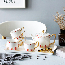 ins English flower tea afternoon tea ceramic tea set creative home European whole coffee set coffee cup and saucer