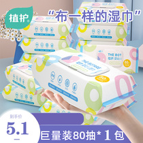Plant baby wet wipes household wet paper towel hand mouth special with lid wet wipes for infants and young children wiping ass ass family