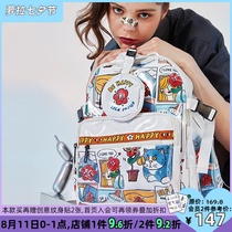 Lola original little flower backpack Korean version of Harajuku ulzzang backpack niche new trendy school bag female college student