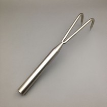 Stainless steel solid welding handle double claw root hook pine soft hook welded hook rake gardening