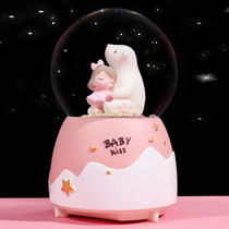 Girl heart ornaments princess Snow Crystal ball rotating music box Music Box children little girl girl birthday gift