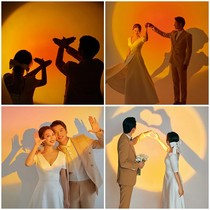 Photoshoot wedding photo Wedding Photography Props Sunset Light Projection Twilight Sunset Atmosphere Light net Red self-flavored light props