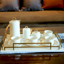European neoclassical model house soft decoration ornaments model room bone china ceramic coffee cup tea set