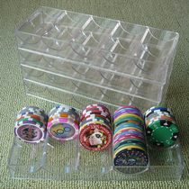 Transparent Chip Box Texas Holdem Chip Holder Chip Holder Holder Water Box Capacity Standard 4cm Chip 100 Chips