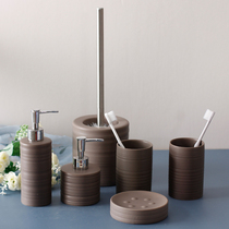 Xingxuan Fang Ceramic Nordic washing set Toothbrush cup Mouthwash Household bathroom lotion bottle Toilet Toilet brush