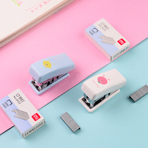 Deli Mini Stapler Cute multi-functional portable small effort-saving stapler for students with staples