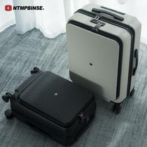 Swiss Army knife front opening boarding suitcase 20 inch side opening suitcase 18 light and durable trolley case men