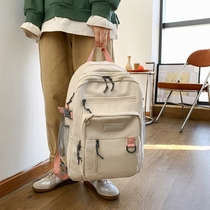 Tide brand large capacity schoolbag female college students 15 6 inch computer bag Korean version of high school ulzzang canvas backpack