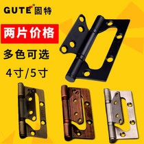 Gute door leaf stainless steel black child mother hinge 4 inch 5 inch bedroom door silent non-slotted letter door fold leaf