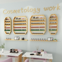 Net red gold nail rack Wall-mounted nail polish shelf Wrought iron nail oil glue storage display cabinet Lipstick storage shelf
