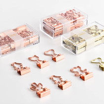 miwoo brand love rose gold long tail clip small student cute hipster bill clip dovetail clip 12