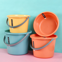Home Plastic Bucket Tub-Tub Set Large Capacity Thickened Drum Carry Bucket Student Dormitory Laundry Bucket With Lid Bucket