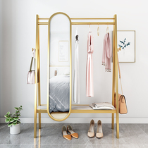 Mirror hangers integrated marble floor-to-ceiling bedroom full-length mirror coat rack simple modern clothing shelves