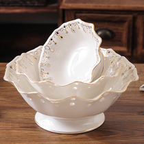 European fruit plate set simple simple ceramic high-grade fruit plate large modern coffee table ornaments fruit plate creative living room