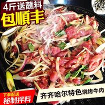 Qiqihar characteristic barbecue beef ingredients Barbie q500g outdoor northeast barbecue fresh halal fried meat