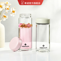 Shino glass female single-layer thickened flower teacup with lid fresh and cute small portable household girl heart water cup