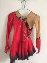 The fire ice butterfly spot 140 yards suitable for 135-145 high-grade figure skating clothing red gradient competition suit