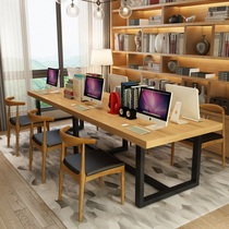 loft desk brief modern solid wood meeting table long table computer desk in negotiation table big small book table and chairs