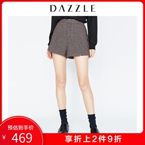 DAZZLE Landscape Autumn and Winter New High-waist Micro-lap Seam Qianbi Gear Shorts Female 2F4Q1063H