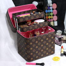 Cosmetic bag womens large capacity multifunctional simple portable cosmetics storage box large cosmetic case portable with mirror