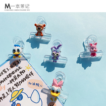 ins girl heart multifunctional acrylic transparent long tail clip cartoon cute plastic clip medium test paper clip