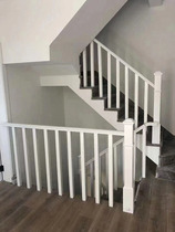  Solid wood staircase guardrail Handrail column Balcony railing Attic protective fence Paint simple log Simple modern