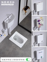 Squatting toilet Household squatting flush water tank Complete set of ceramic potty stool toilet squatting urinal water tank