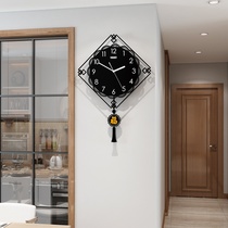 New Chinese Wall Clock Atmosphere Home Fashion Modern Simple Light Luxury Creative Art Chinese Wind Wall Silent Clock