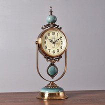 American light luxury seat clock table table table living room household ornaments desktop clock decoration seat clock retro quartz clock