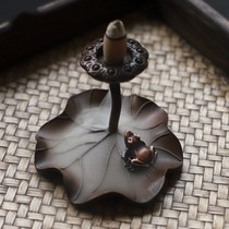 High-end brand antique reverse incense creative ornaments downflow sandalwood agarwood incense plug-in pure copper back incense burner