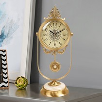 European pure brass clock modern simple porch living room bedroom home decoration table clock Villa ornaments New