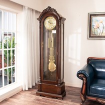 European mechanical floor clock American retro solid wood Big standing Bell Villa decoration clock German Hemler clock