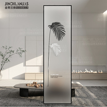 Toilet screen living room entrance porch light luxury bedroom simple partition Nordic carved frosted transparent glass