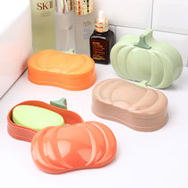 Creative cute pumpkin drain soap box soap box toilet bathroom basin laundry soap holder soap holder with lid