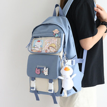 Schoolbag Female Korean Harajuku ulzzang Joker Junior High School Students Contrast Color ins Cute Large Capacity Shoulder Bag
