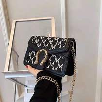 French advanced sense leather small bag women 21 New Tide fashion chain shoulder all-over explosive crossbody small square bag