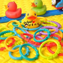 Foreign trade original good quality rainbow ring connecting ring baby hand grip ring car hanging bed hanging door card toys baby toys