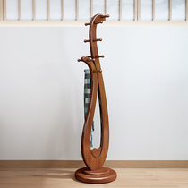 New Chinese solid wood coat rack landing simple modern art household clothes rack Net red hanger floor bedroom