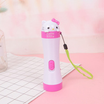 K T cat cute household portable lanyard two-speed LED rechargeable flashlight cartoon night super bright lighting electric