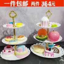 Sweet Pint Shelves Triple Layer Plastic Multilayer Cake Decoration Pendulum Birthday Restaurant Refreshment Fruit Tray Eu Style