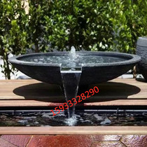 Outdoor indoor stone carving water bowl landscape marble carving stone fountain Japanese courtyard garden spring ornaments