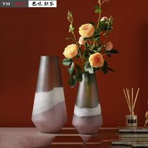 Yiming soft suit American light luxury glass vase ornaments living room flower arrangement floor dining room TV cabinet home decorations