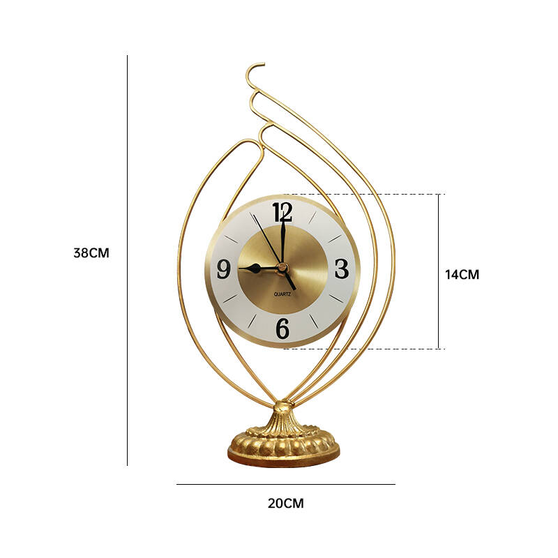 Nordic living room clock Modern simple clock ornaments Bedroom light luxury desktop clock decoration Personality creative desk clock light