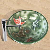 Jingdezhen hand wash basin art basin avant-garde sanitary ware flower classic toilet wash basin