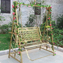 Outdoor swing double rocking chair wrought iron adult hanging chair balcony hanging basket hammock outdoor rattan chair balcony swing chair