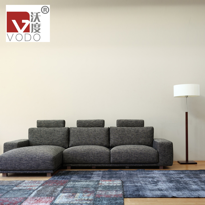 沃度 日式布艺沙发组合 简约现代中小户型转角 北欧客厅沙发组合