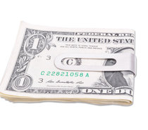 Simple round hollow stainless steel wallet banknote clip creative gift practical birthday Mothers Day small gift ticket holder