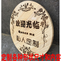 Custom creative company house number listing office decoration wooden hanging card idyllic villa carving signboard